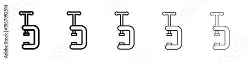 Vice clamp icon vector outline symbol or illustration
