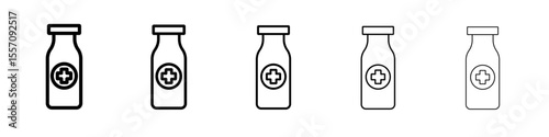 vial medical icon vector outline symbol or illustration