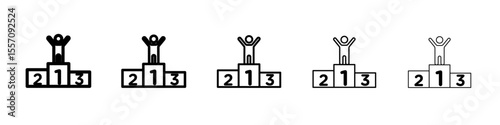Victory icon vector outline symbol or illustration
