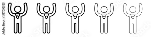 Victory icon vector outline symbol or illustration