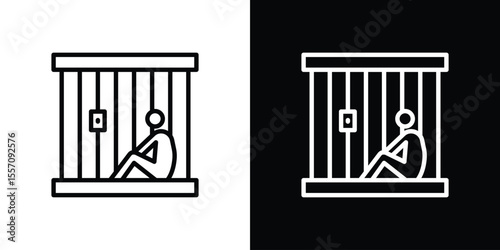 Jail icon vector graphics in strokes
