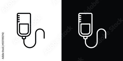 Intravenous icon vector graphics in strokes