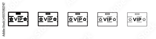 VIP pass icon vector outline symbol or illustration