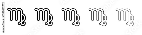 Virgo zodiac sign icon vector outline symbol or illustration