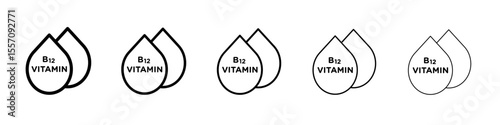 Vitamin B12 drop icon vector outline symbol or illustration