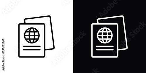 Immigration icon vector graphics in strokes