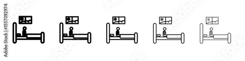 Wake up in the morning icon vector outline symbol or illustration