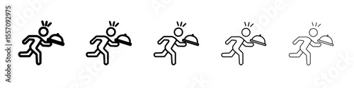 waiter falling icon vector outline symbol or illustration