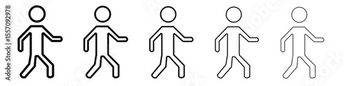 Walking icon vector outline symbol or illustration