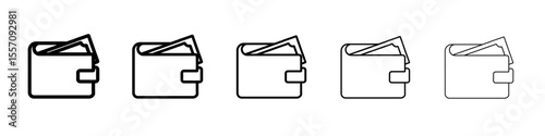 wallet icon vector outline symbol or illustration