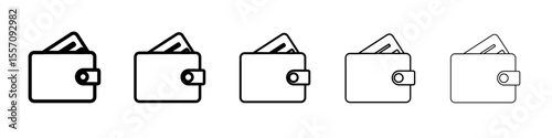wallet icon vector outline symbol or illustration