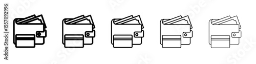 wallet icon vector outline symbol or illustration