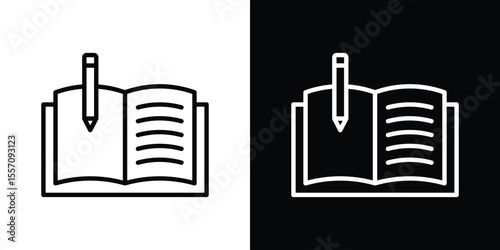 Homework icon vector graphics in strokes