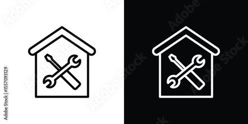 Home repair icon vector graphics in strokes