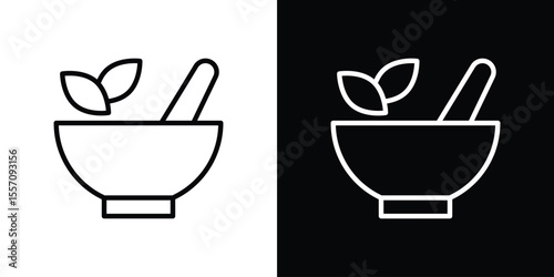 Herbal medicine icon vector graphics in strokes