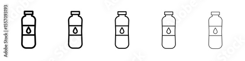 water bottle icon vector outline symbol or illustration