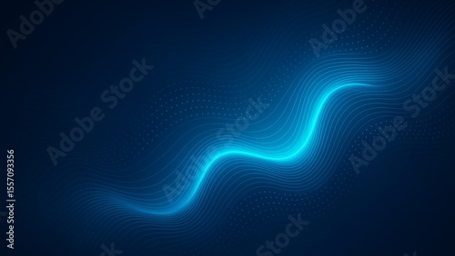 Abstract Dark Blue Background with Glowing Lines and Dots for Technology Science or Futuristic Presentations and Digital Designs Projects