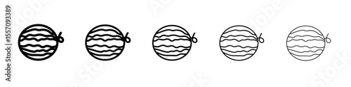 water melon icon vector outline symbol or illustration
