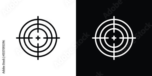 Gun target icon vector graphics in strokes