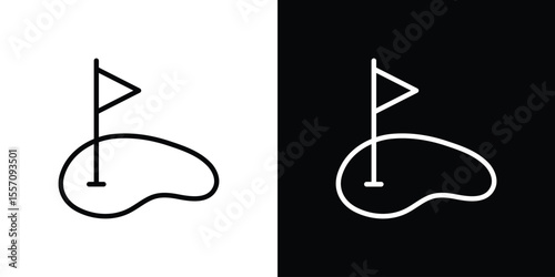 Golf yard icon vector graphics in strokes