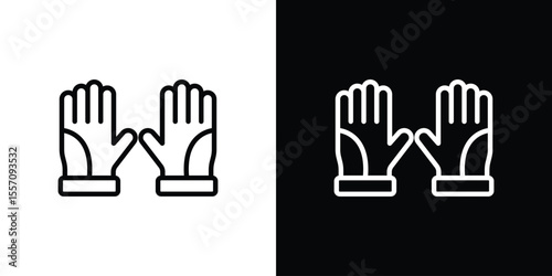 Gloves icon vector graphics in strokes