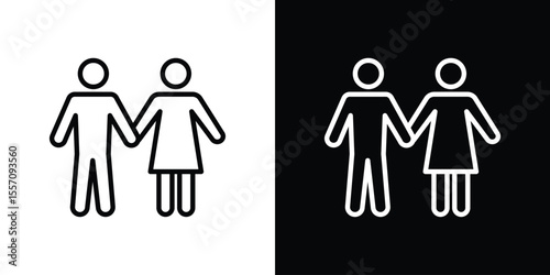 Girlfriend icon vector graphics in strokes