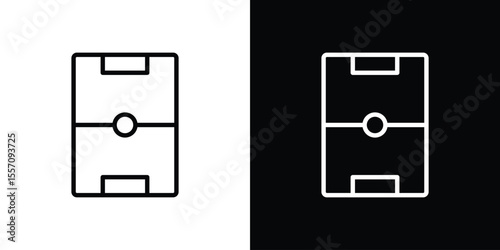 Football field icon vector graphics in strokes