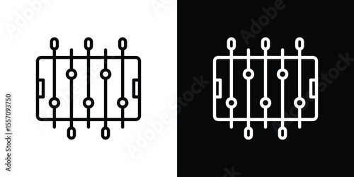 Foosball icon vector graphics in strokes
