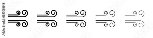 Windy icon vector outline symbol or illustration