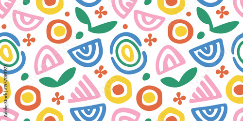 Abstract pattern with vibrant shapes: A playful and lively abstract pattern dances across the visual canvas, bursting with vibrant colors and dynamic shapes, evoking a sense of joy and creativity. 