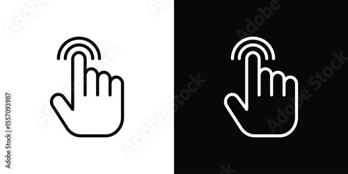 Finger control icon vector graphics in strokes