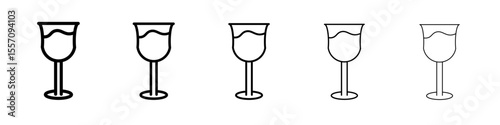 wine glass icon vector outline symbol or illustration
