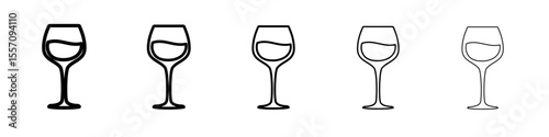 wine icon vector outline symbol or illustration