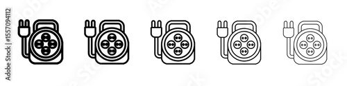 wire extension icon vector outline symbol or illustration