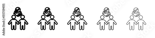 Win-win business deal icon vector outline symbol or illustration