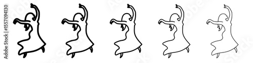 woman dancing icon vector outline symbol or illustration