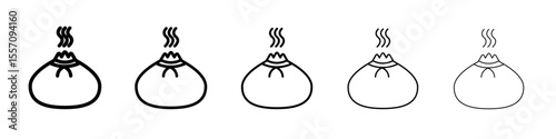 wonton icon vector outline symbol or illustration