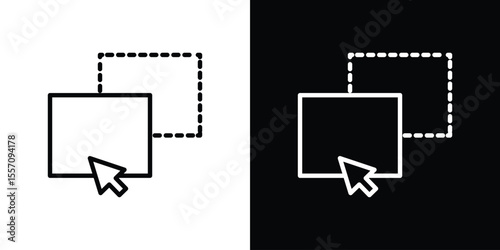 Drag and drop icon vector graphics in strokes