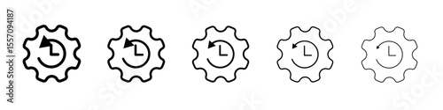 work Efficiency icon vector outline symbol or illustration