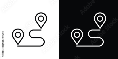 Distance icon vector graphics in strokes