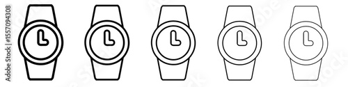 wrist watch icon vector outline symbol or illustration