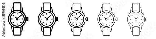 wrist watch icon vector outline symbol or illustration