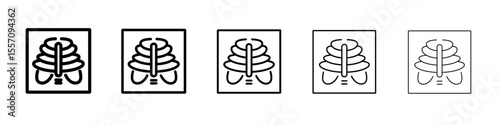 X-ray scan icon vector outline symbol or illustration