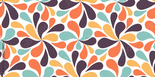 Colorful Floral Pattern: A seamless repeat pattern of vibrant, abstract floral designs in a lively color palette, perfect for adding a touch of artistic flair to any project.