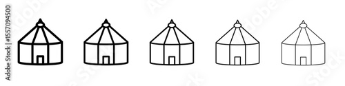 Yurt Icon vector outline symbol or illustration