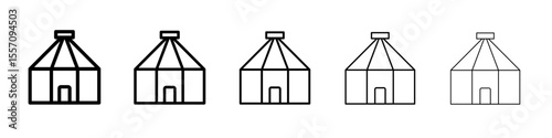 Yurt Icon vector outline symbol or illustration
