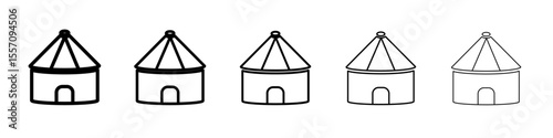 Yurt Icon vector outline symbol or illustration