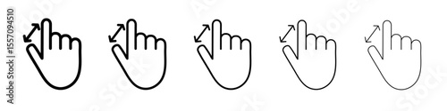 Zoom Gesture icon vector outline symbol or illustration