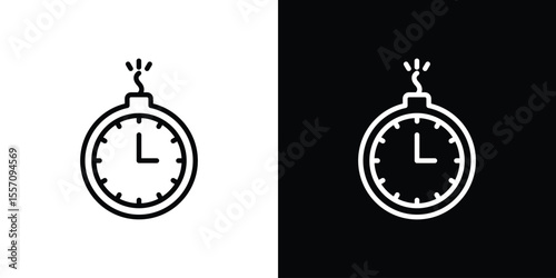 Deadline icon vector graphics in strokes
