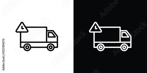 Delivery delay icon vector graphics in strokes